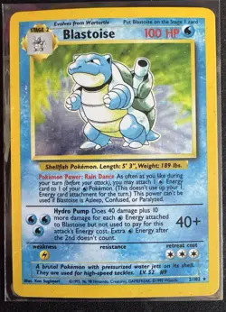 Pokemon TCG Blastoise Holo Rare Base Set 2/102 - Image 3