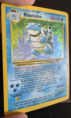 Pokemon TCG Blastoise Holo Rare Base Set 2/102 - Image 4