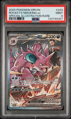 2025 POKEMON DRI SPECIAL ILLUSTRATION RARE #233 TEAM ROCKET'S NIDOKING EX PSA 9 - Image 1