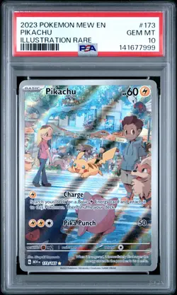 2023 POKEMON MEW EN-151 ILLUSTRATION RARE #173 PIKACHU PSA 10 - Image 1