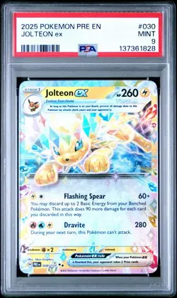 2025 POKEMON PRE EN-PRISMATIC EVOLUTIONS #030 JOLTEON EX PSA 9 - Image 1