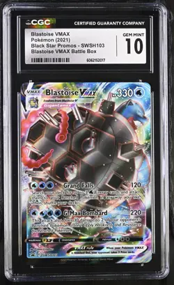 2021 POKEMON BATTLE BOX BLACK STAR PROMO BLASTOISE VMAX SWSH103 HOLO CGC 10 - Image 1