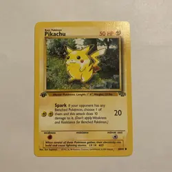 Pokemon Pikachu TCG Jungle Card 60/64 Red Cheeks, 1st Edition Common Vintage - Image 1