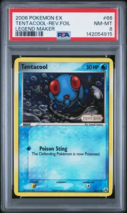 2006 POKEMON EX LEGEND MAKER #66 TENTACOOL-REVERSE FOIL PSA 8 - Image 1