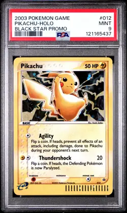 2003 POKEMON BLACK STAR PROMO #012 PIKACHU-HOLO PSA 9 - Image 1