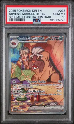 2025 POKEMON DRI SPECIAL ILLUSTRATION RARE #235 ARVEN'S MABOSSTIFF EX PSA 10 - Image 1