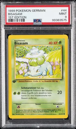 1999 POKEMON GERMAN 1ST EDITION #44 BISASAM PSA 9 - Image 1