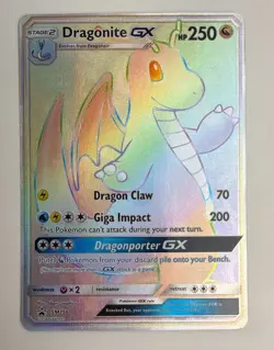 2018 POKEMON S&M DRAGON MAJESTY DRAGONITE GX SM156 FULL ART BLACK STAR PROMO NM - Image 4