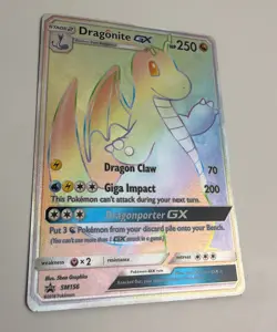2018 POKEMON S&M DRAGON MAJESTY DRAGONITE GX SM156 FULL ART BLACK STAR PROMO NM - Image 5
