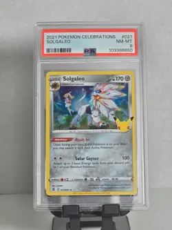 Solgaleo 21/25 Rare Holo PSA 8 Pokemon Celebrations 25th 2021 - Image 1