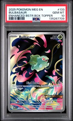 2025 POKEMON MEG EN-MEGA EVOLUTION ENHANCED BOOSTER BOX TOPPER BULBASAUR PSA 10 - Image 1