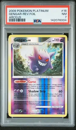 2009 POKEMON PLATINUM ARCEUS #16 GENGAR-REVERSE FOIL PSA 7 - Image 1