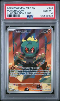 2025 POKEMON MEG EN-MEGA EVOLUTION ILLUSTRATION RARE #146 MARSHADOW PSA 10 - Image 1