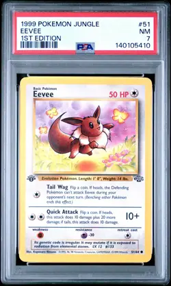 1999 POKEMON JUNGLE 1ST EDITION #51 EEVEE PSA 7 - Image 1