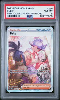2023 POKEMON PAR EN-PARADOX RIFT SPECIAL ILLUSTRATION RARE #259 TULIP PSA 8 - Image 1