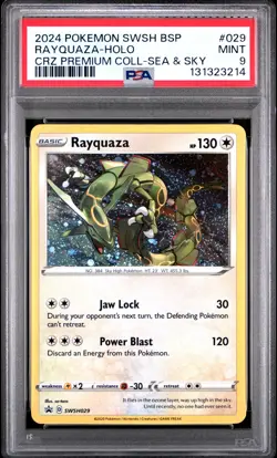 2024 POKEMON SWSH BLACK STAR PROMO #029 RAYQUAZA-HOLO PSA 9 - Image 1