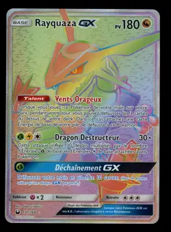 2018 POKEMON S&M CELESTIAL STORM RAYQUAZA GX 177/168 FA RAINBOW SECRET RARE LP+ - Image 1