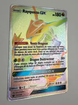 2018 POKEMON S&M CELESTIAL STORM RAYQUAZA GX 177/168 FA RAINBOW SECRET RARE LP+ - Image 5