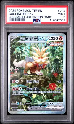 Pokemon GOUGING FIRE EX Temporal Forces Illustration Rare 204/162 PSA 9 🌿 MINT - Image 1