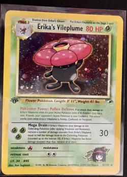 🍄 Erika's Vileplume 1st Edition 005/132 Gym Heroes Holo Pokemon TCG - Image 1