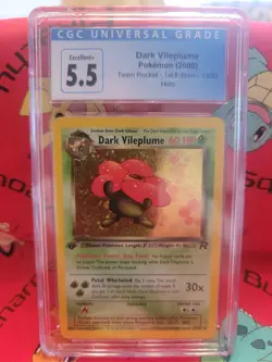 2000 Pokemon Dark Vileplume Holo 1st Ed #13 CGC 5.5 Team Rocket - Image 1