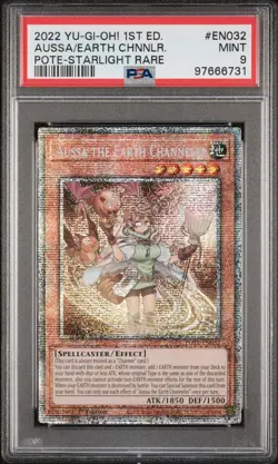 PSA 9 2022 Yu-Gi-Oh! AUSSA The EARTH CHANNELER Starlight Rare POTE-EN032 MINT - Image 1
