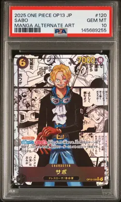 2025 ONE PIECE JPN OP13-120 CARRYING ON HIS WILL MANGA ALTERNATE ART SABO PSA 10 - Image 1
