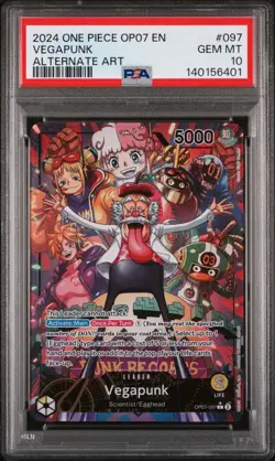 2024 ONE PIECE OP07-500 YEARS IN THE FUTURE ALTERNATE ART #097 VEGAPUNK PSA 10 - Image 1