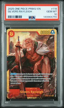 2025 ONE PIECE PRB02-PREMIUM BOOSTER #118 SILVERS RAYLEIGH PSA 10 - Image 1