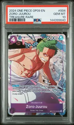 2024 ONE PIECE OP09-EMPERORS IN THE NEW WORLD TREASURE RARE ZORO-JUUROU PSA 10 - Image 1