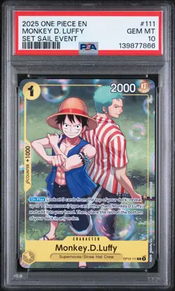2025 ONE PIECE PROMOS SET SAIL EVENT #111 MONKEY D. LUFFY PSA 10 - Image 1