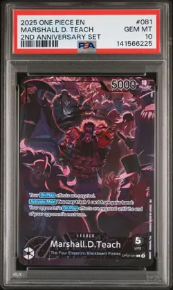 2025 ONE PIECE ENGLISH 2ND ANNIVERSARY SET OP09-081 MARSHALL D TEACH PSA 10 - Image 1