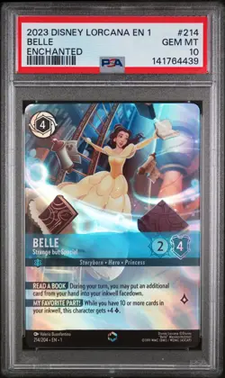 2023 DISNEY LORCANA THE FIRST CHAPTER ENCHANTED BELLE STRANGE BUT SPECIAL PSA 10 - Image 1