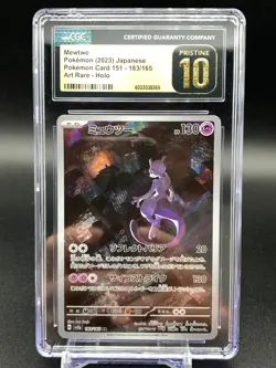 CGC 10 PRISTINE Mewtwo 183/165 HOLO RARE Japanese 151 Pokemon Card - Image 1