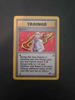 Blaine - 100/132 - Pokemon Gym Challenge Unlimited Rare Card LP - Image 1