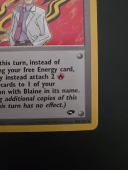 Blaine - 100/132 - Pokemon Gym Challenge Unlimited Rare Card LP - Image 3