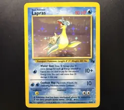 Pokemon TCG Lapras Fossil Holo Unlimited Rare Card 10/62 Vintage LP-NM - Image 2