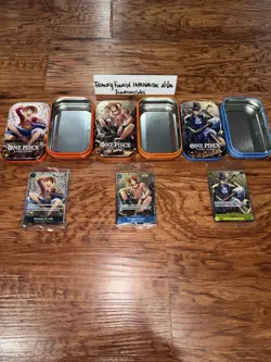 One Piece Monkey D Luffy Promo Card Set With Empty Tins Included. No Packs - Image 1