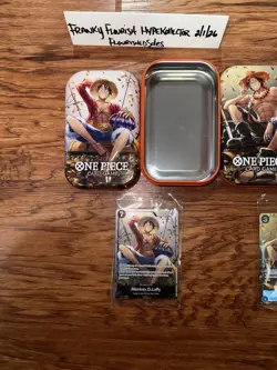 One Piece Monkey D Luffy Promo Card Set With Empty Tins Included. No Packs - Image 2