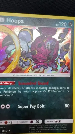 Pokemon Card Shining Legends Hoopa 55/73 Holo Rare 2017 NM - Mint! - Image 2