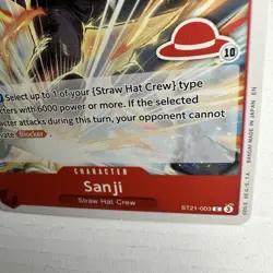 Sanji ST21-003 C, red straw hat logo 10, english, one piece card game - Image 5