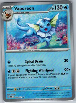 Vaporeon (Master Ball) 022/131 SV: Prismatic Evolutions - Pokemon Card - NM - Image 1