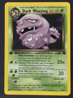 Dark Weezing Team Rocket Pokemon TCG 31/82 1st Edition Rare Card - Image 1