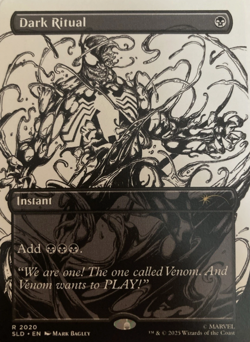 MTG Dark Ritual #2020 REG MTG Secret Lair SpiderMan Venom Unleashed (B&W Ink) - Image 1