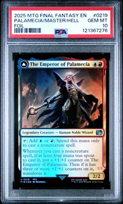 2025 MTG FINAL FANTASY THE EMPEROR OF PALAMECIA/THE LORD MASTER OF HELL PSA 10 - Image 1