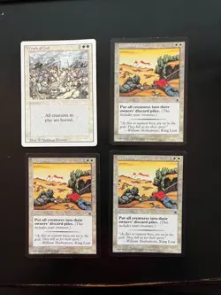 MTG Wrath of God - 3 x Portal & 1 x Revised - see picts for condition - Image 1