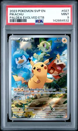 2023 POKEMON SVP EN-SV BLACK STAR PROMO #027 PIKACHU PSA 9 - Image 1
