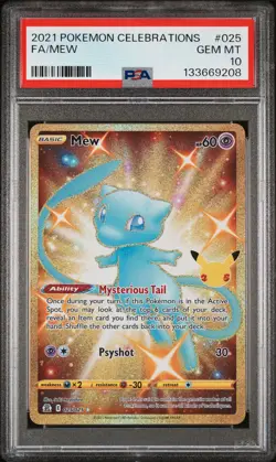 2021 POKEMON CELEBRATIONS #025 FA/MEW PSA 10 - Image 1