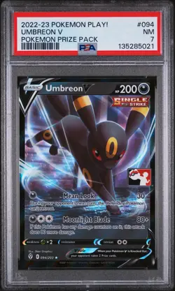 2022-2023 POKEMON PLAY! POKEMON PRIZE PACK #094 UMBREON V PSA 7 - Image 1