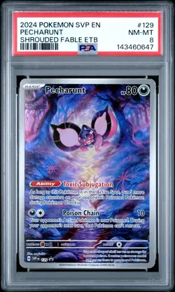 2024 POKEMON SVP EN-SV BLACK STAR PROMO #129 PECHARUNT PSA 8 - Image 1
